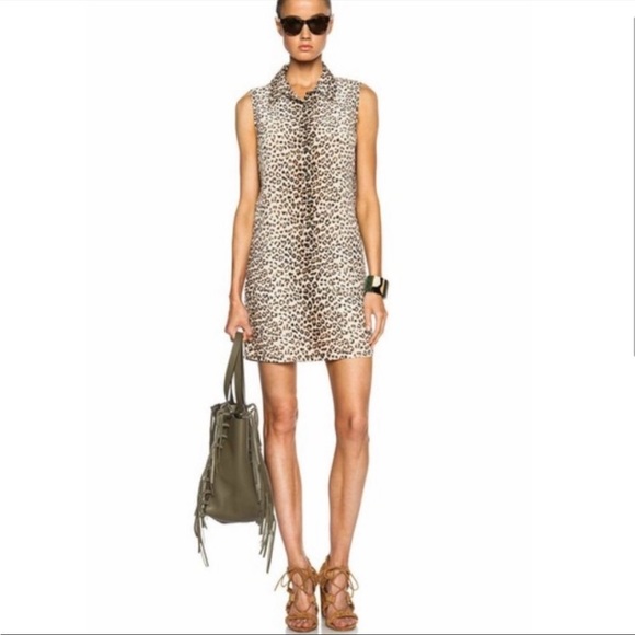 Equipment Dresses Equipment Lucida Leopard Print Silk Shirt Dress